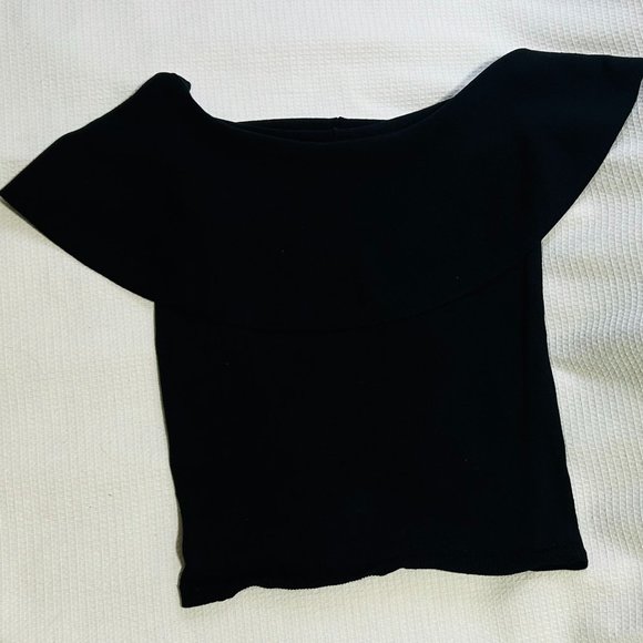 Ann Taylor Black On/Off Shoulder Knit Top | Size Medium - Picture 5 of 5